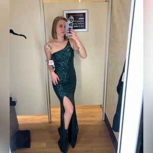 Xscape Emerald Green Sequin Dress